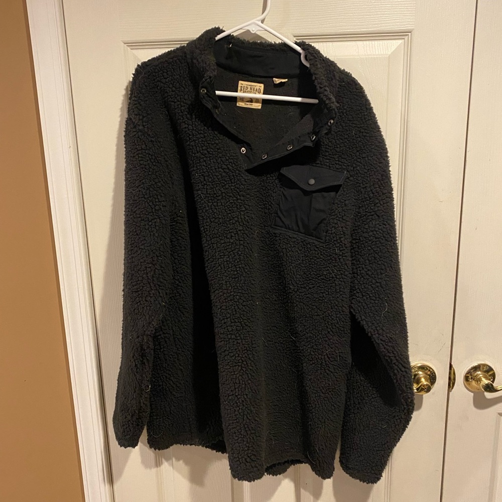 Redhead fuzzy pullover